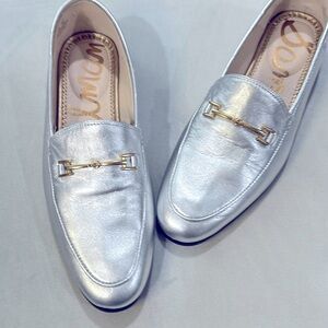 Sam Edelman Silver Metallic Women’s Loafers 10M
